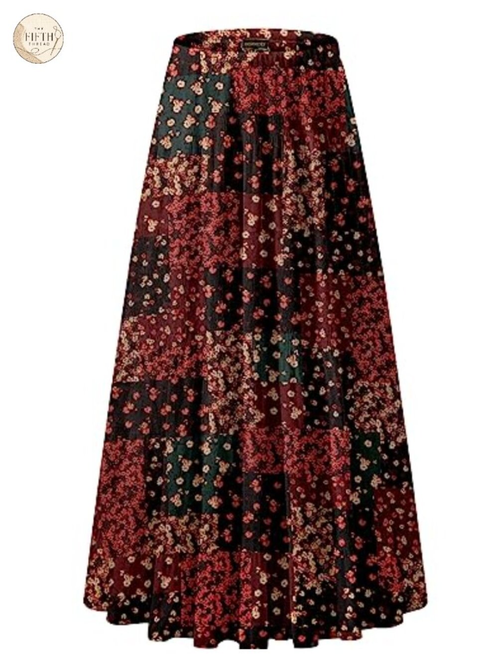 Chiffon High Waist Pleated A-Line Maxi Skirt Elast Waist Double Layer